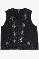 Vintage Snowflakes Ugly Christmas Sweater Vest (1990s)
