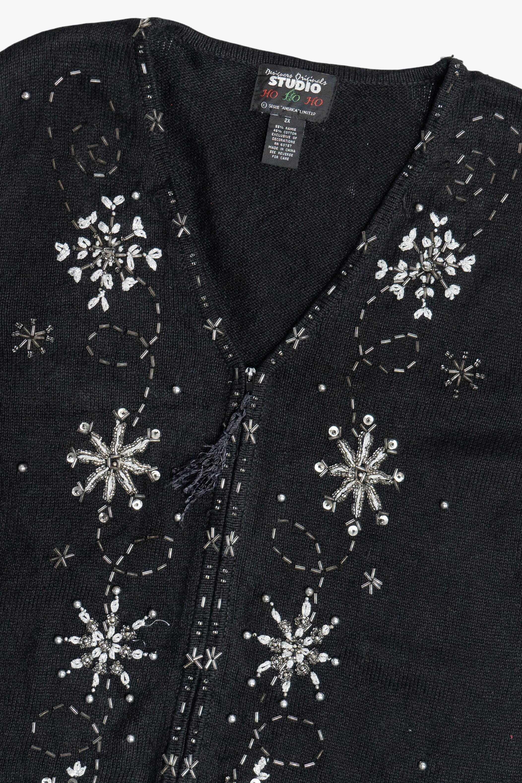 Vintage Snowflakes Ugly Christmas Sweater Vest (1990s)