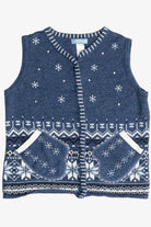 Vintage Snowflakes With Mitten Pockets Ugly Christmas Sweater Vest (2000s)