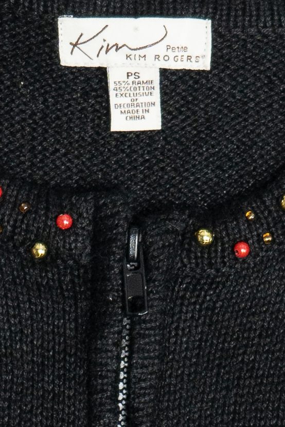 Vintage Poinsettias Ugly Christmas Sweater Vest (1990s)