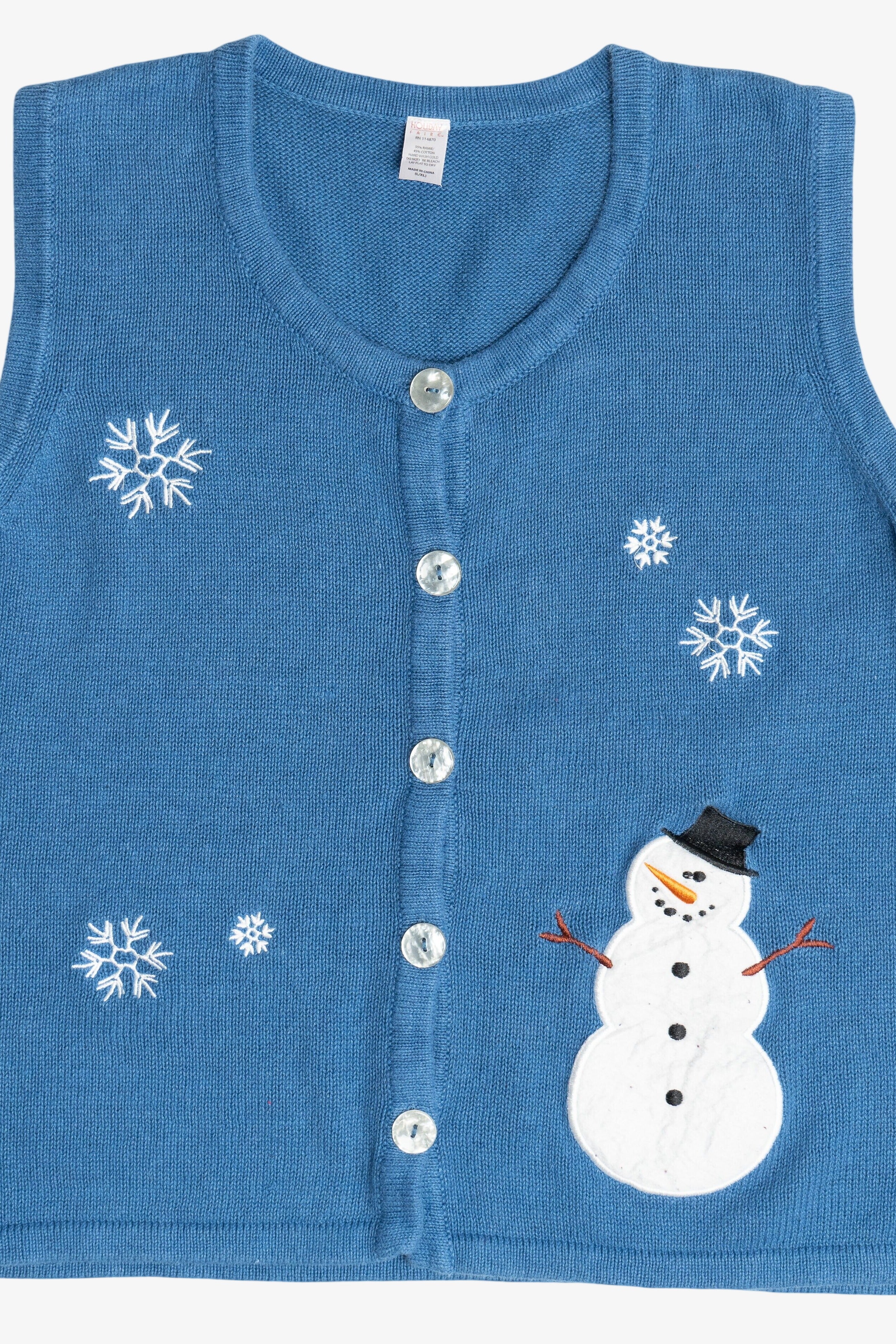 Vintage Snowman Holiday Faire Ugly Christmas Vest (2000s)