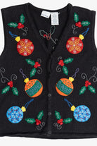 Vintage Bobbie Brooks Ornaments Ugly Christmas Vest (1990s)
