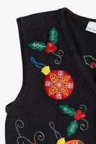Vintage Bobbie Brooks Ornaments Ugly Christmas Vest (1990s)