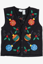 Vintage Bobbie Brooks Ornaments Ugly Christmas Vest (1990s)