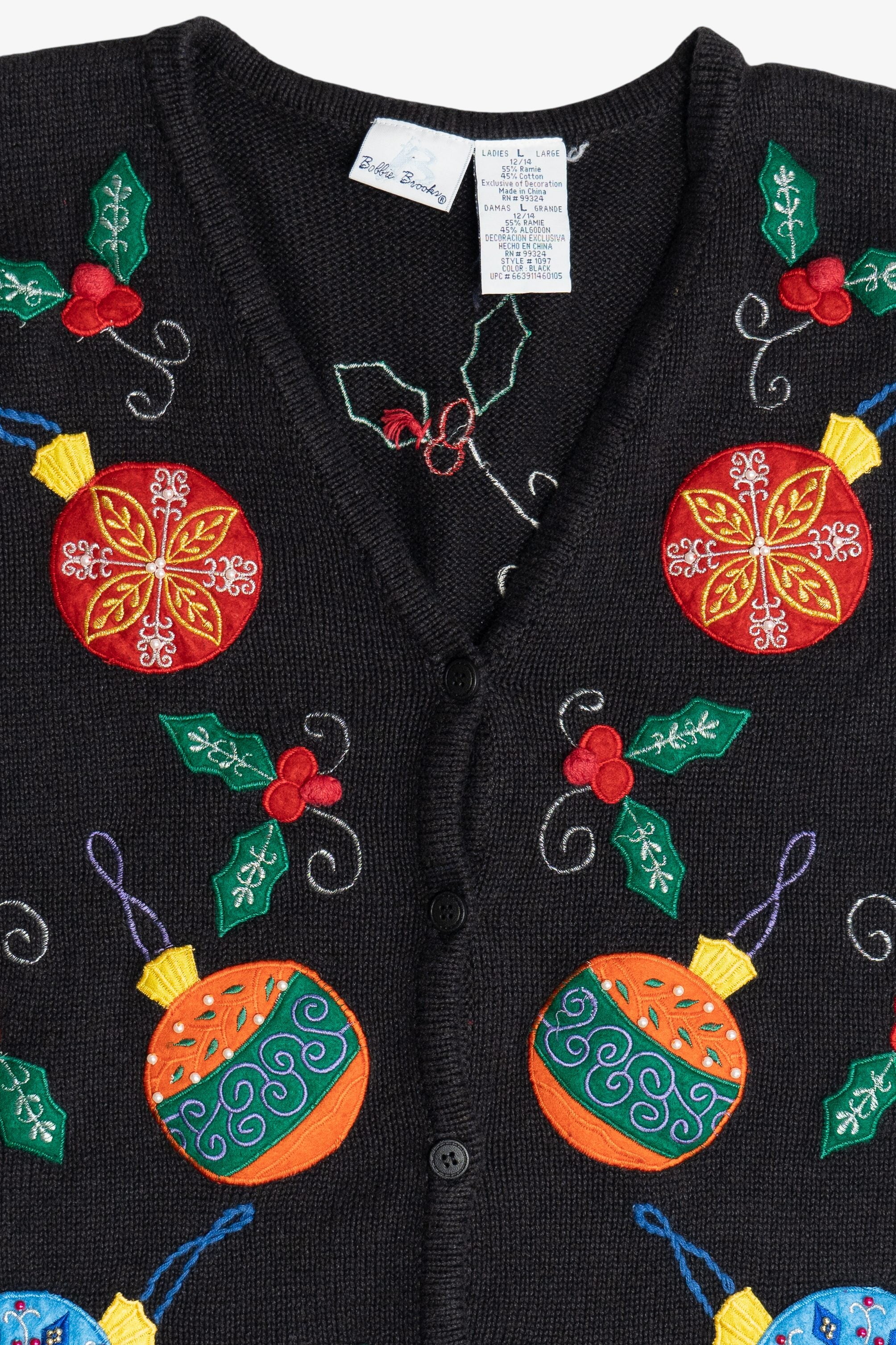 Vintage Bobbie Brooks Ornaments Ugly Christmas Vest (1990s)