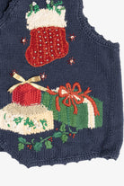 Vintage Cat Playing With Ornament Ugly Christmas Vest (1990s)