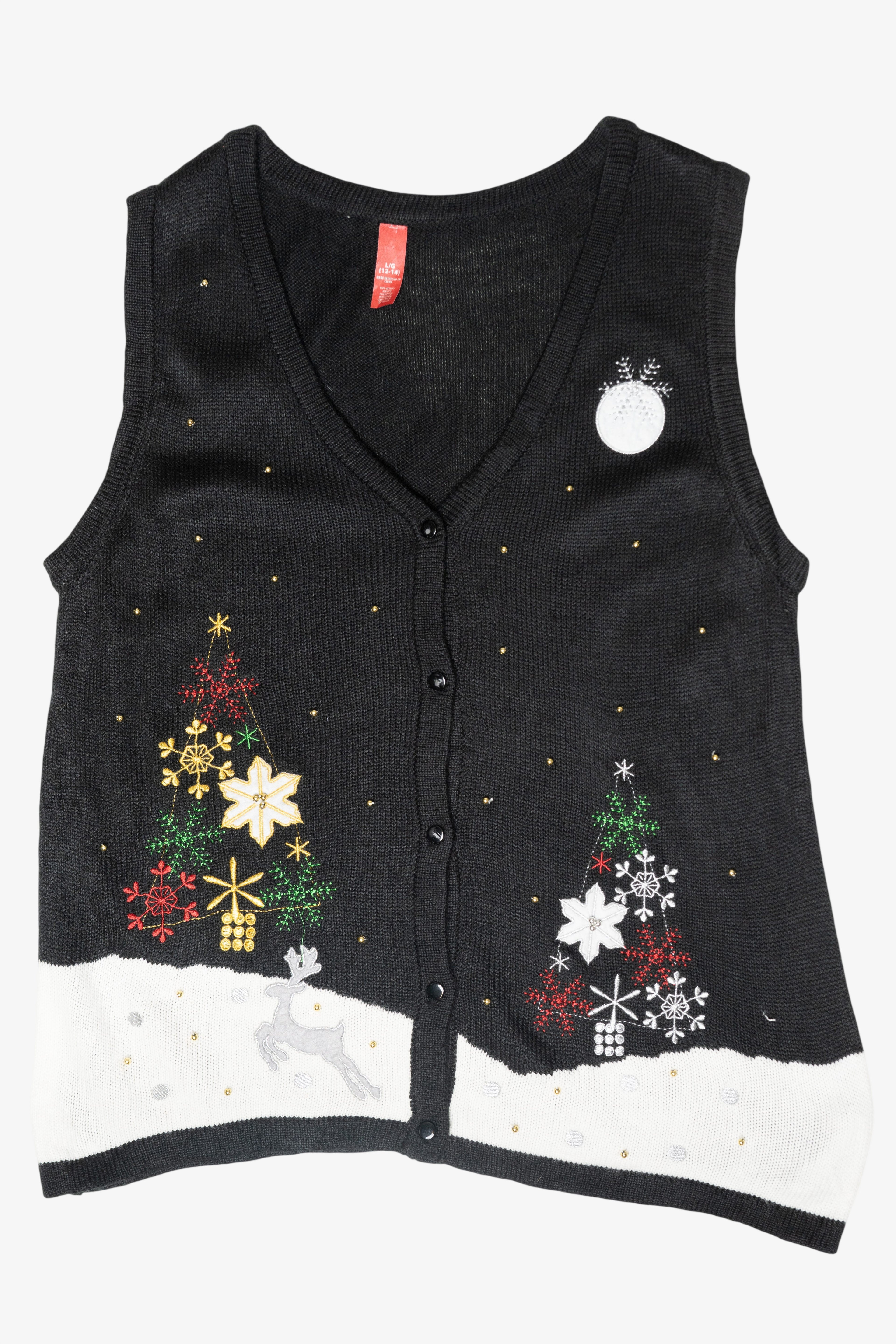 Snowflake Trees Vintage Ugly Christmas Vest (2000s)