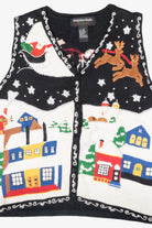 Sleigh Ride Vintage Ugly Christmas Sweater Vest (2000s)