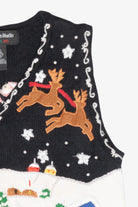 Sleigh Ride Vintage Ugly Christmas Sweater Vest (2000s)