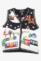 Sleigh Ride Vintage Ugly Christmas Sweater Vest (2000s)