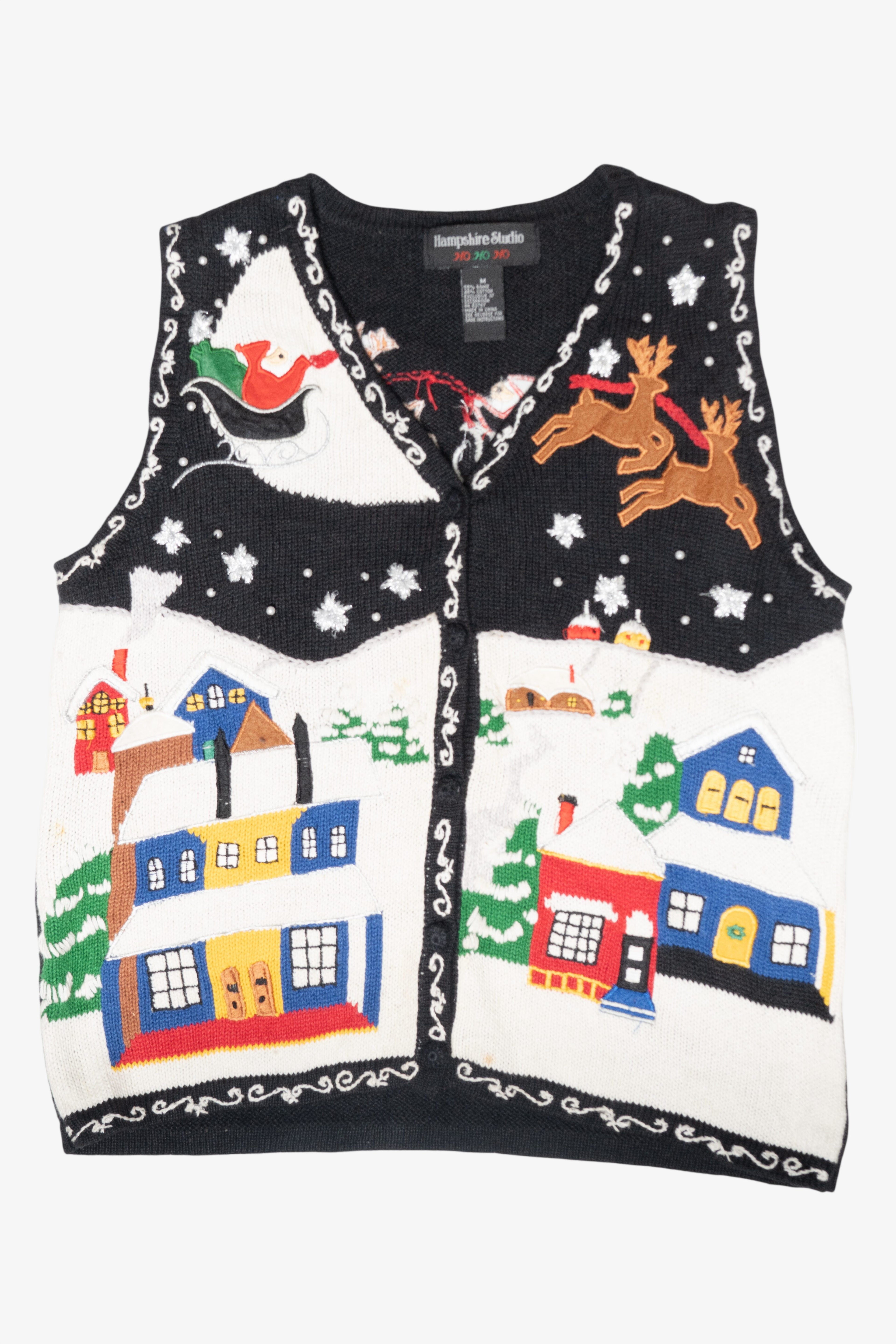 Sleigh Ride Vintage Ugly Christmas Sweater Vest (2000s)