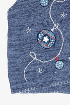 Red, White & Blue Ornaments Vintage Ugly Christmas Vest (1990s)