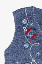 Red, White & Blue Ornaments Vintage Ugly Christmas Vest (1990s)