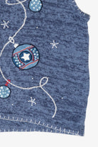 Red, White & Blue Ornaments Vintage Ugly Christmas Vest (1990s)