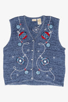 Red, White & Blue Ornaments Vintage Ugly Christmas Vest (1990s)