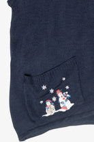 Snowman Pockets Vintage Ugly Christmas Sweater Vest (1990s)