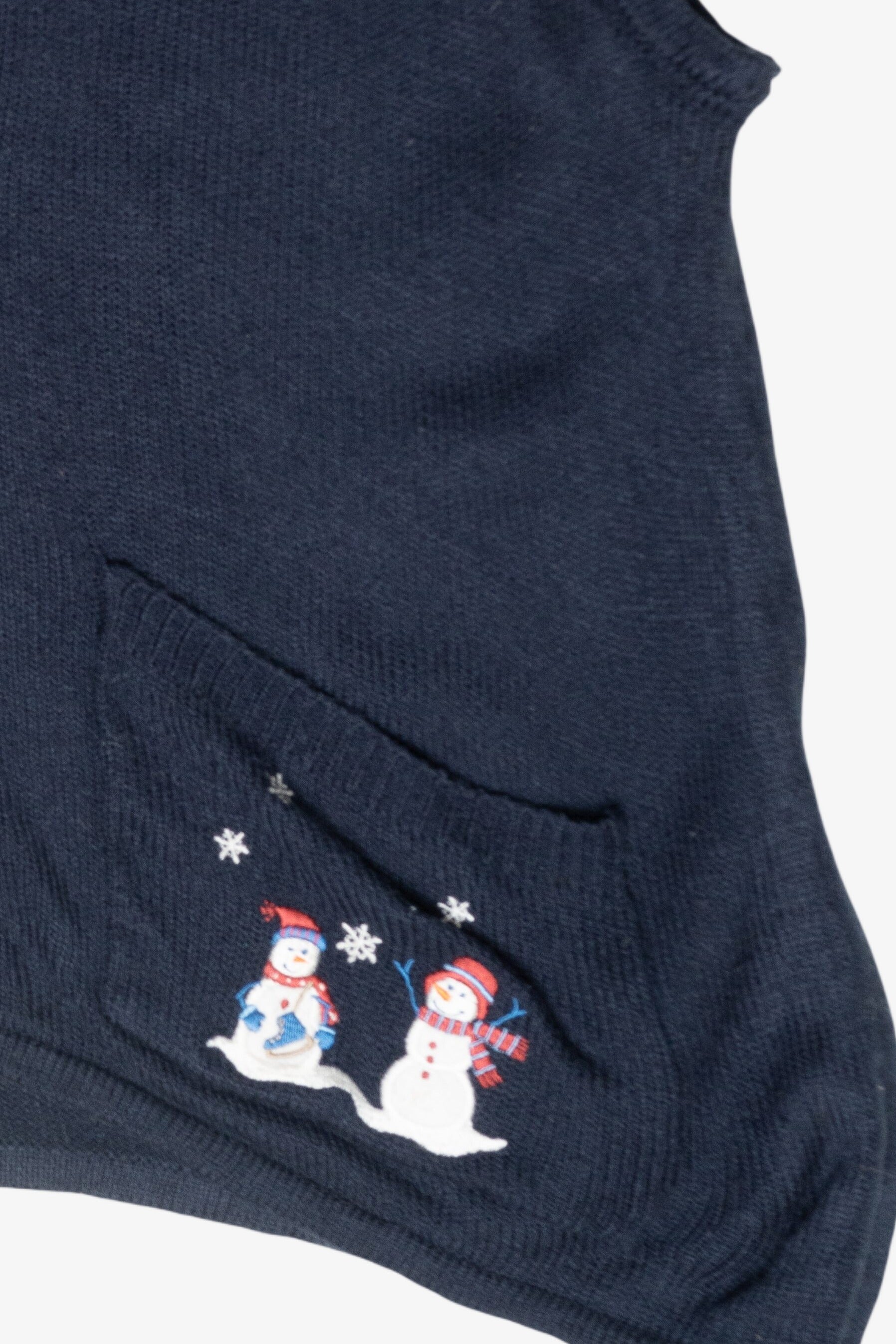 Snowman Pockets Vintage Ugly Christmas Sweater Vest (1990s)