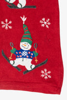 Skiing Snowmen Vintage Ugly Christmas Sweater Vest (1990s)