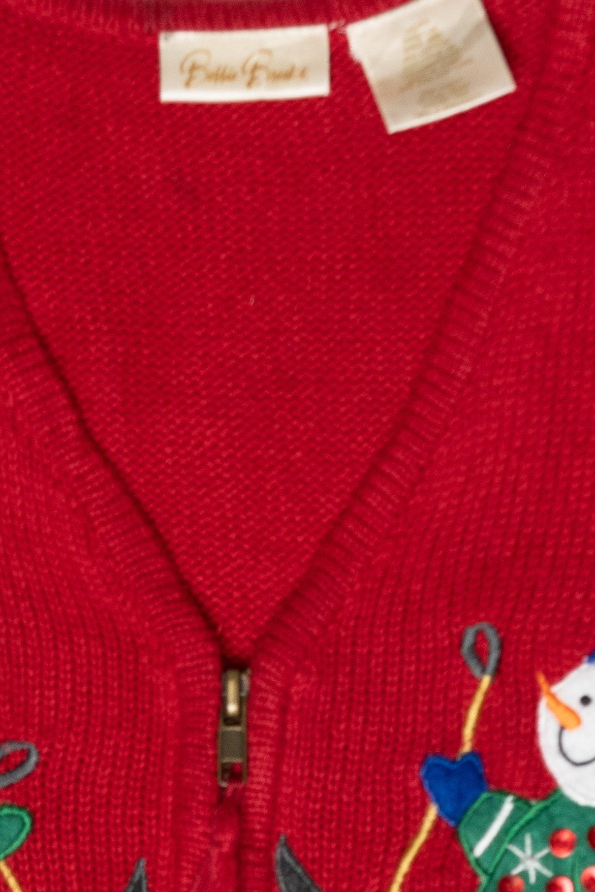 Skiing Snowmen Vintage Ugly Christmas Sweater Vest (1990s)