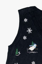 Skating Snowmen Vintage Ugly Christmas Sweater Vest (1990s)
