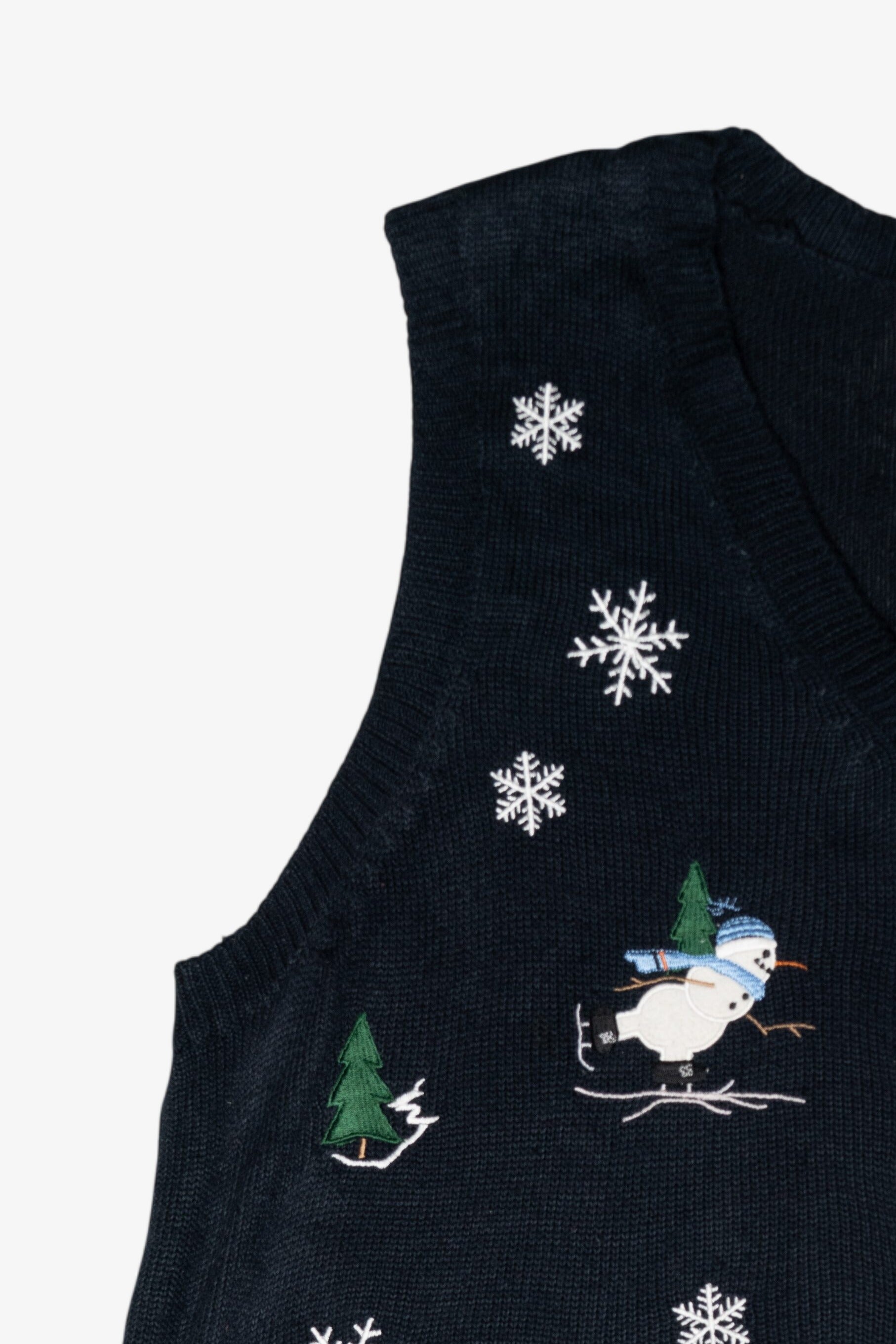 Skating Snowmen Vintage Ugly Christmas Sweater Vest (1990s)