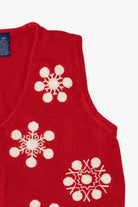 Vintage Red Basic Editions Snowflakes Ugly Christmas Vest (2000s)