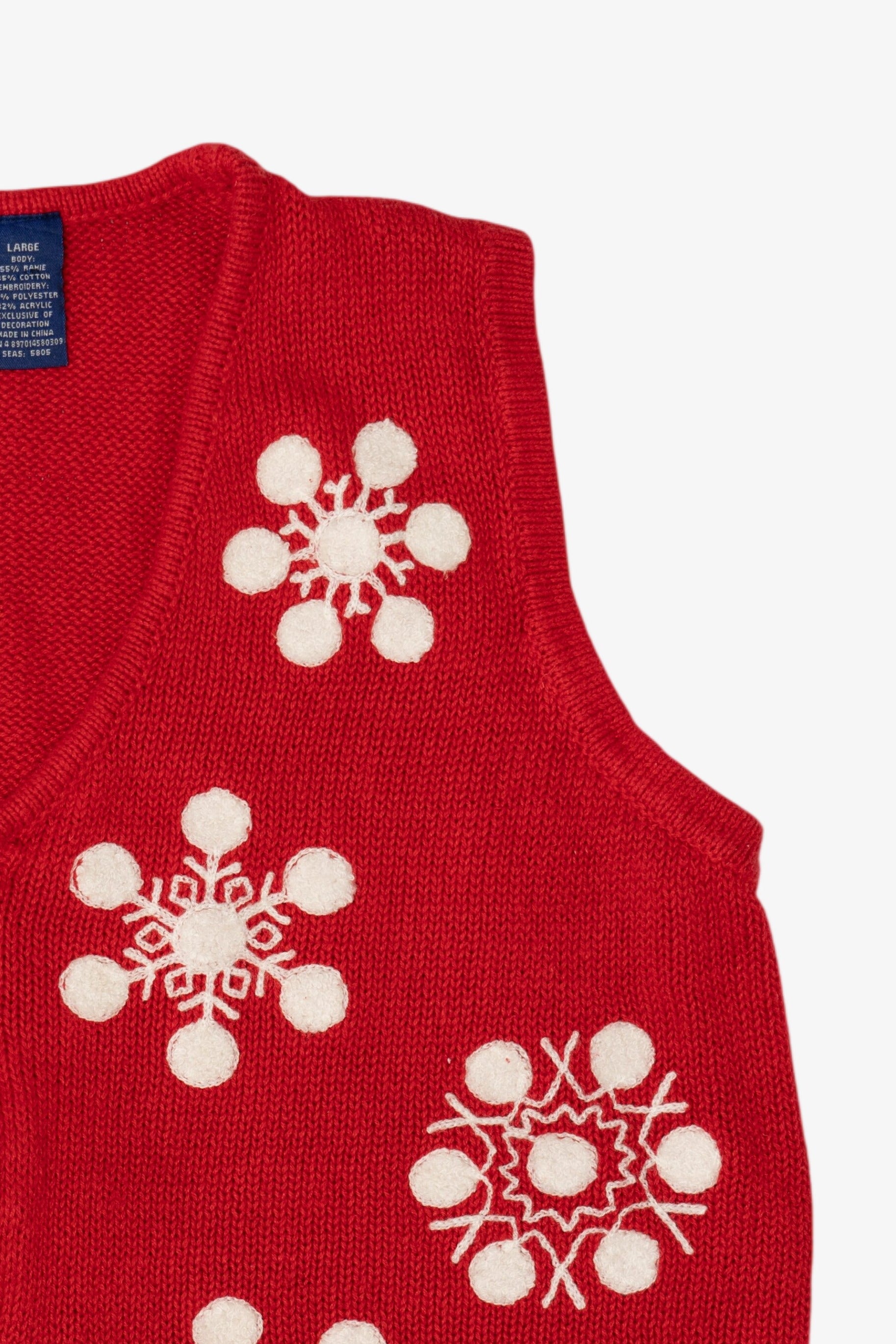 Vintage Red Basic Editions Snowflakes Ugly Christmas Vest (2000s)