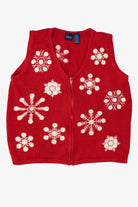 Vintage Red Basic Editions Snowflakes Ugly Christmas Vest (2000s)