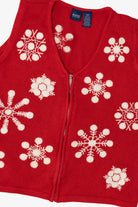 Vintage Red Basic Editions Snowflakes Ugly Christmas Vest (2000s)