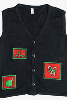 Vintage Black Ugly Christmas Sweater Vest (2000s)