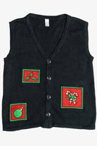 Vintage Black Ugly Christmas Sweater Vest (2000s)