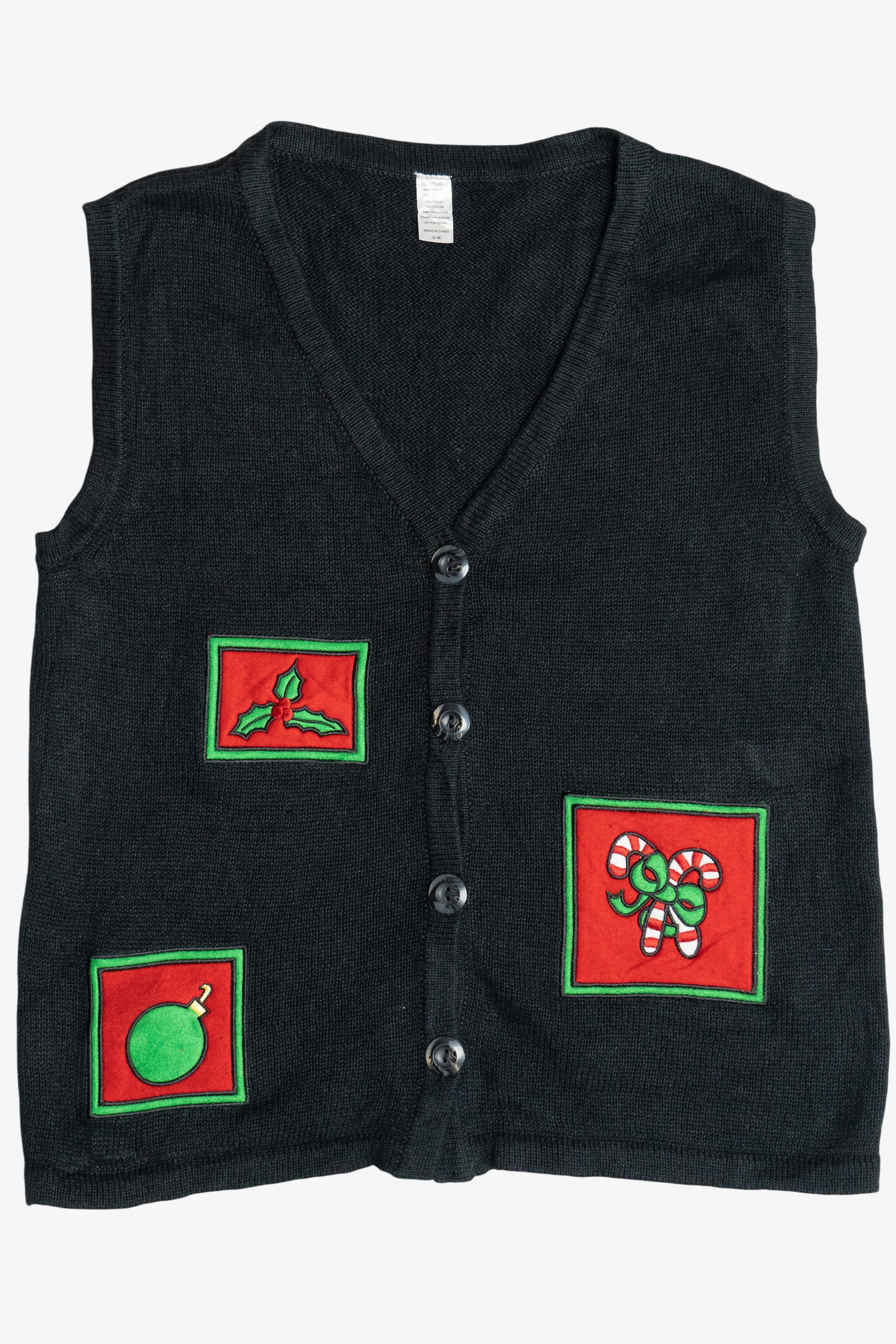 Vintage Black Ugly Christmas Sweater Vest (2000s)