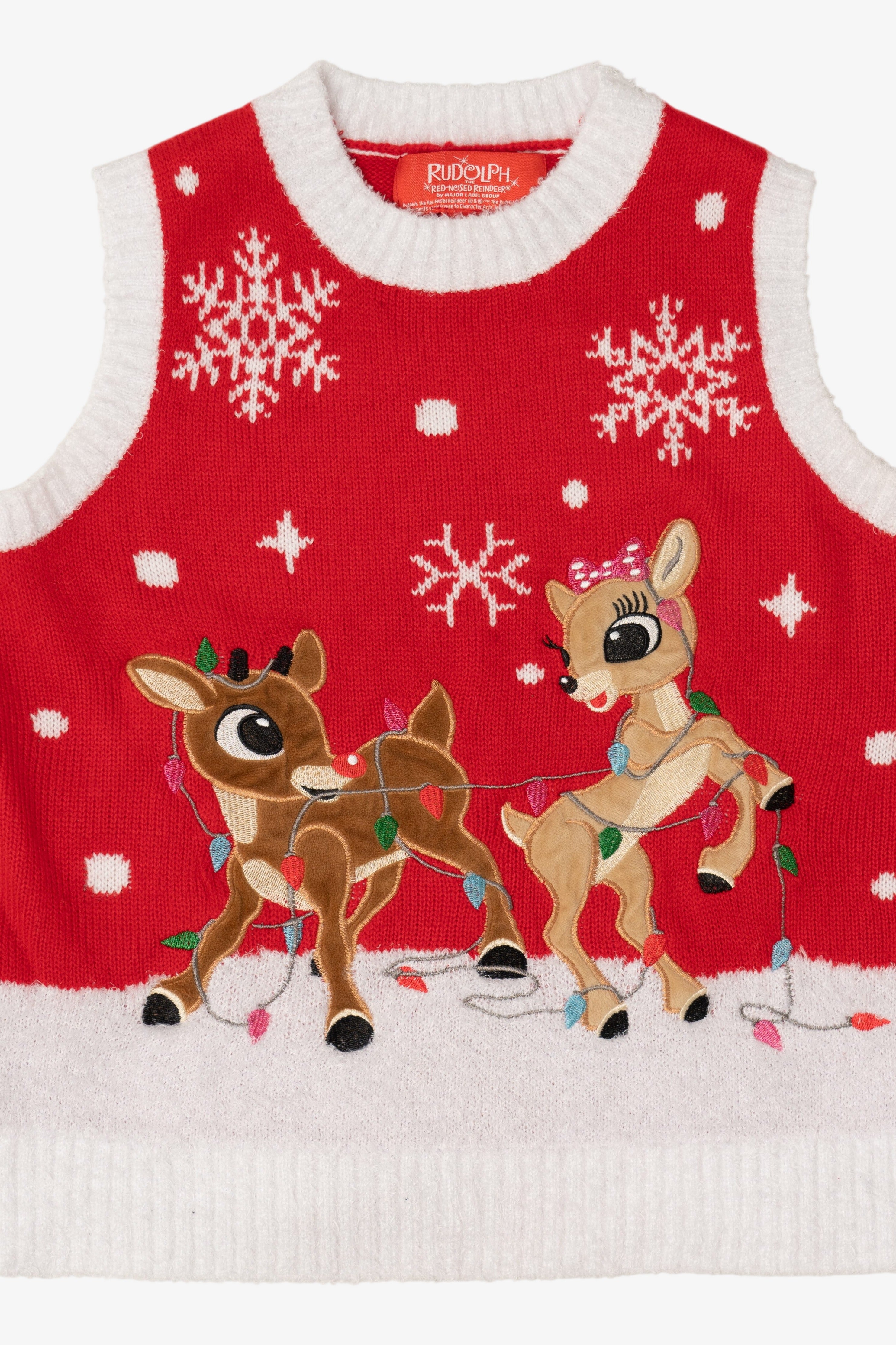 Red Rudolph The Red Nose Reindeer Ugly Christmas Vest (2010s)