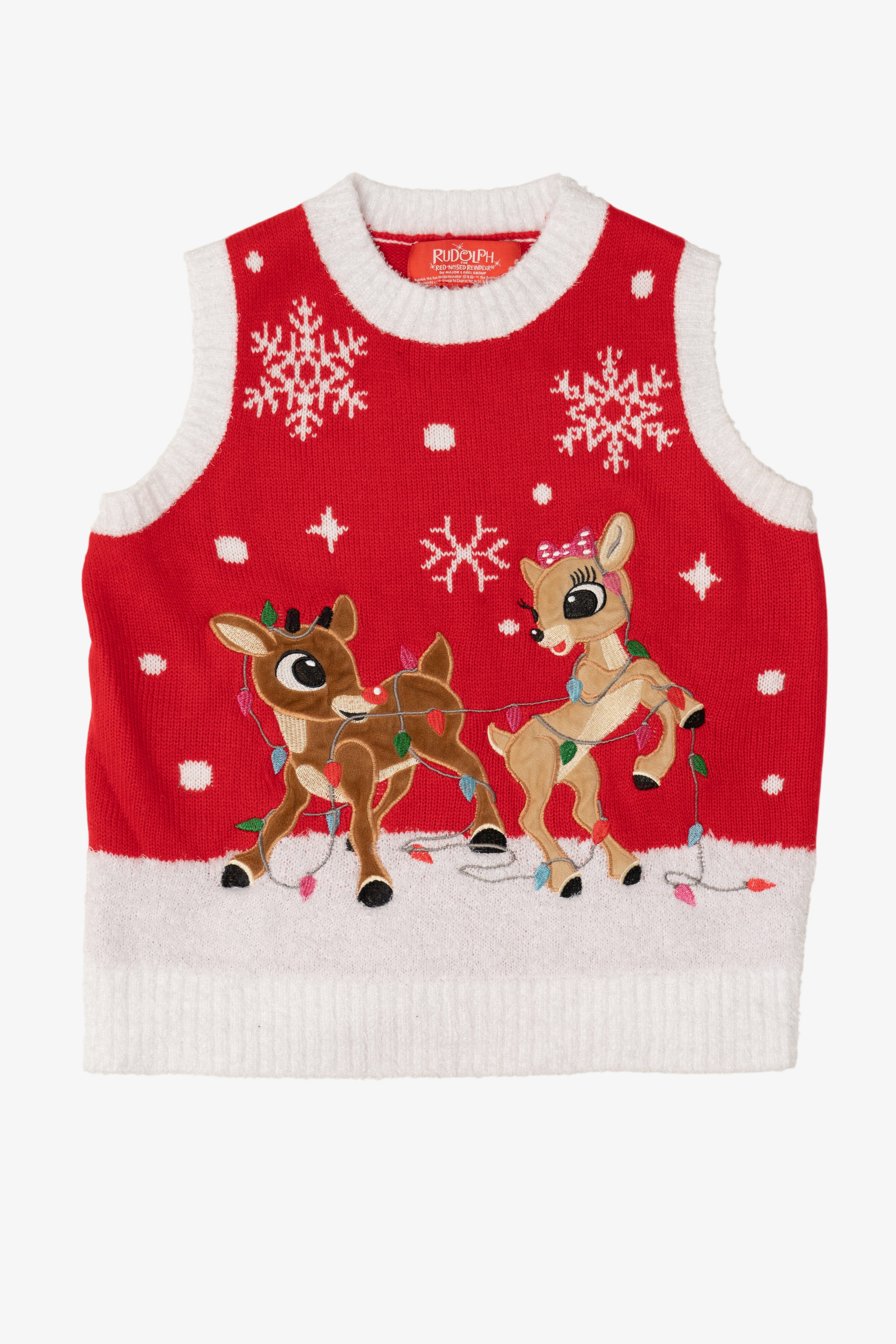 Red Rudolph The Red Nose Reindeer Ugly Christmas Vest (2010s)