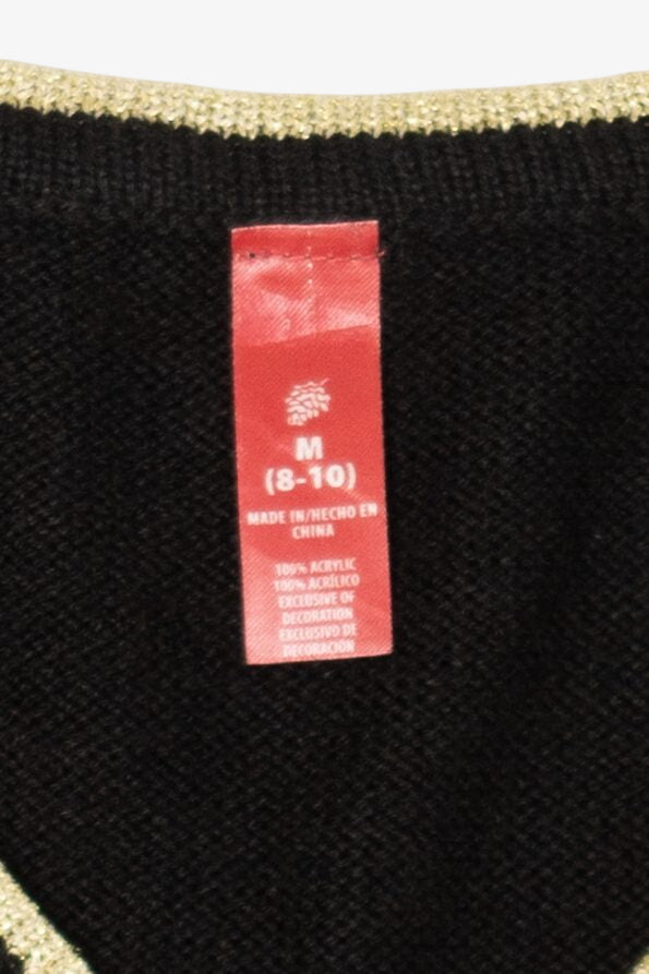 Vintage Black Poinsettias Ugly Christmas Vest (2000s)