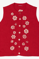 Vintage Red Snowflakes Ugly Christmas Vest (2000s)