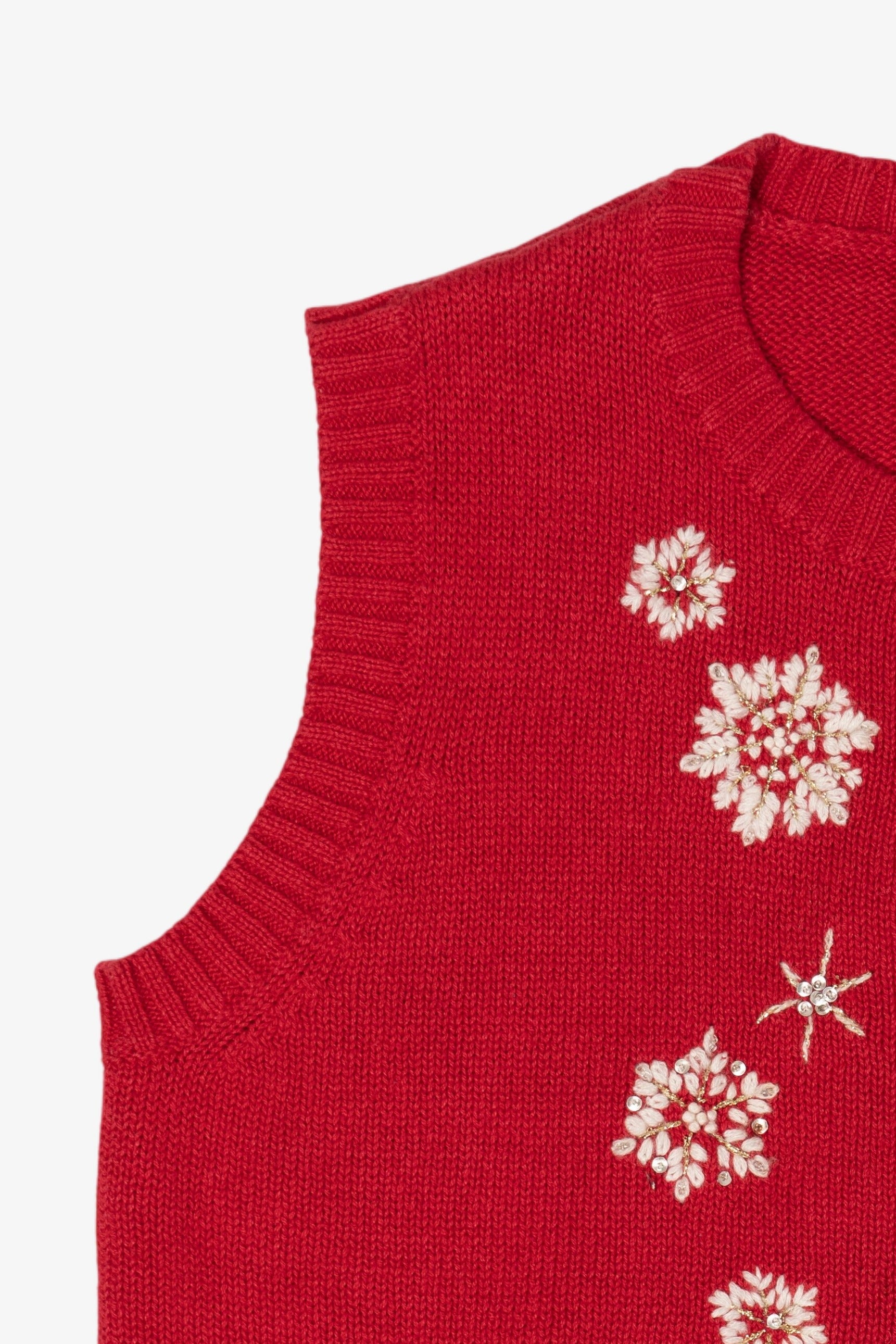 Vintage Red Snowflakes Ugly Christmas Vest (2000s)