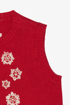 Vintage Red Snowflakes Ugly Christmas Vest (2000s)