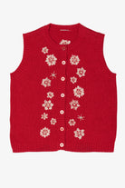 Vintage Red Snowflakes Ugly Christmas Vest (2000s)