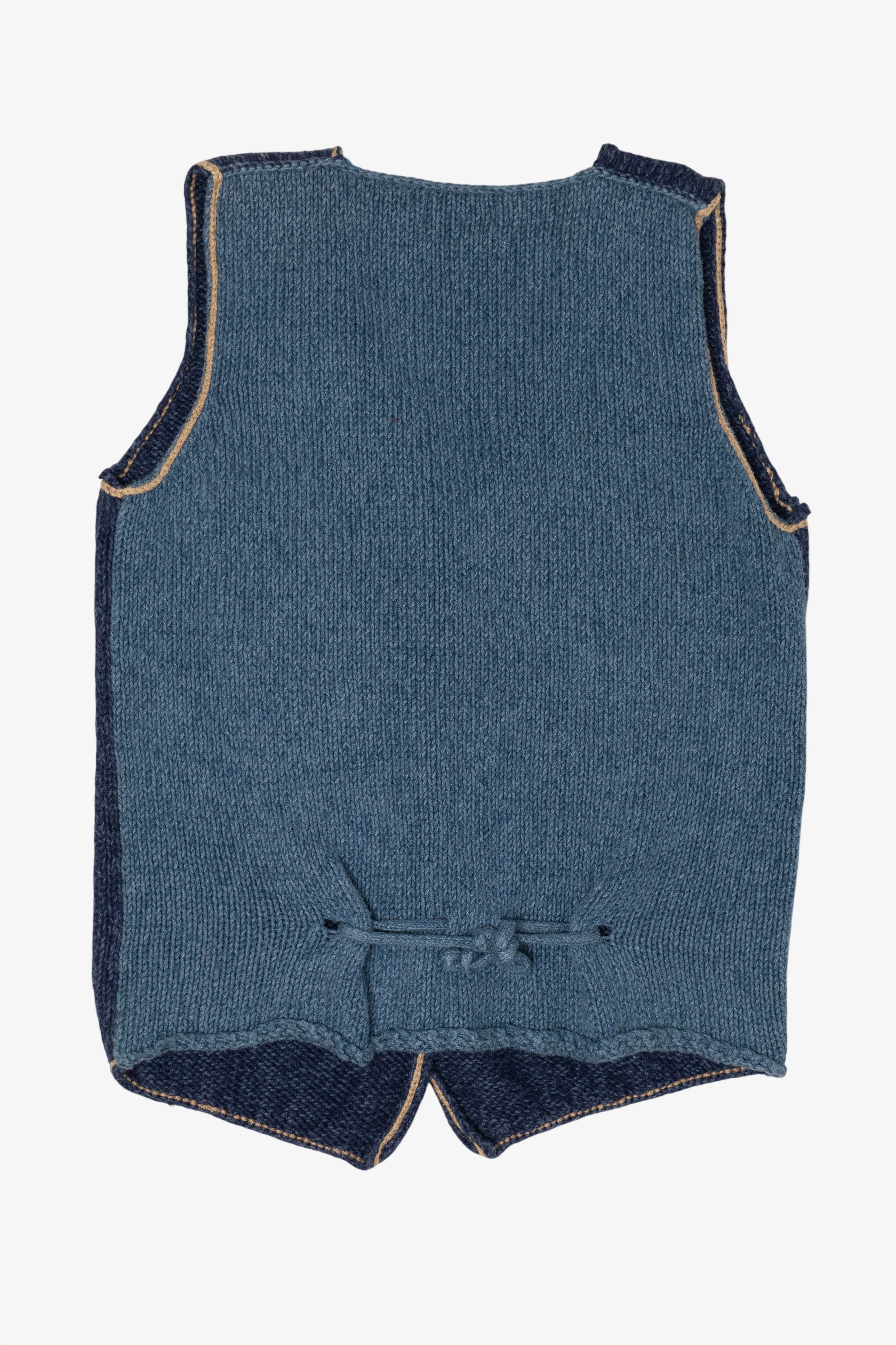 Vintage Navy Blue Honors Snowmen Ugly Christmas Vest (1990s)