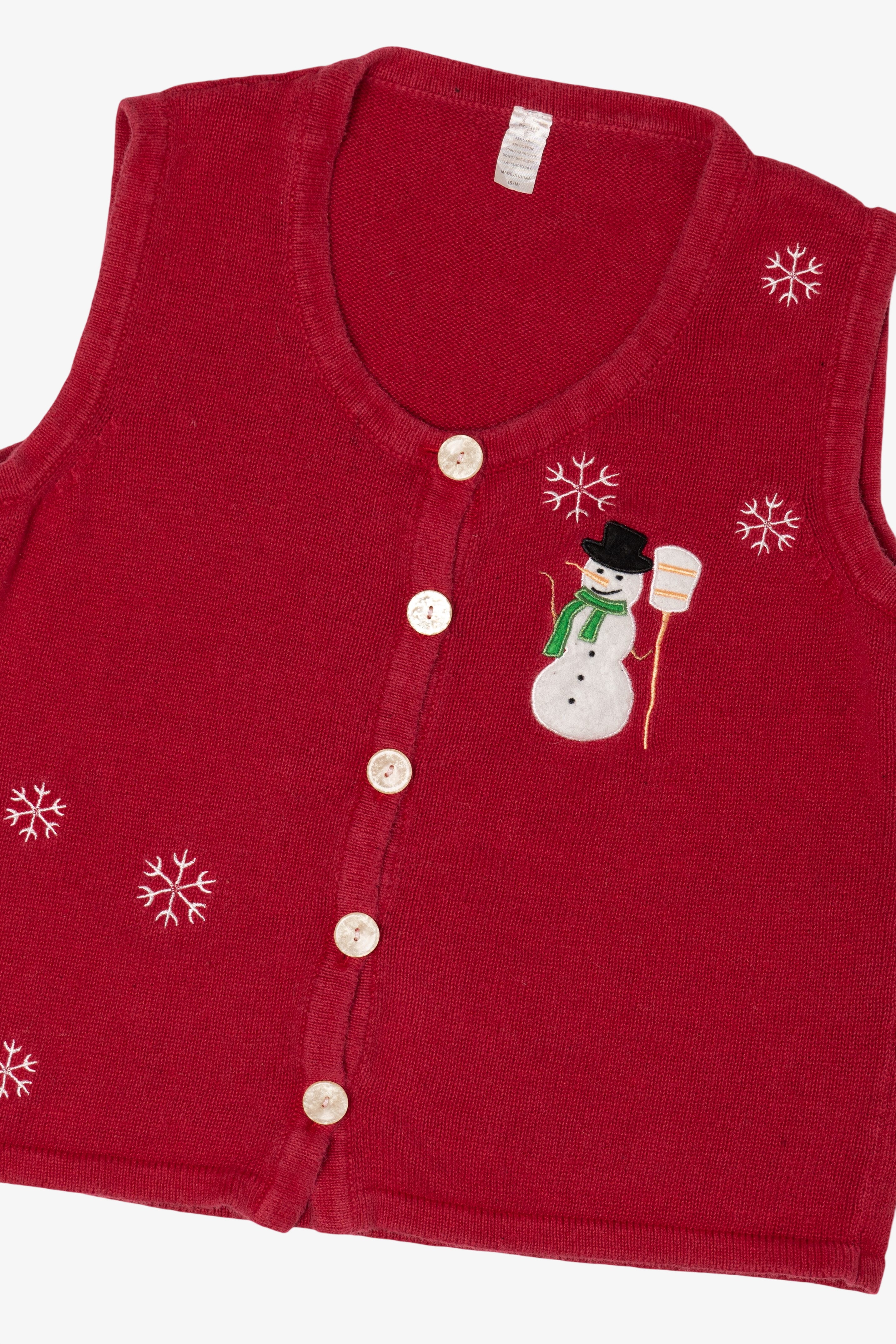 Vintage Red Snowmen Ugly Christmas Vest (2000s)