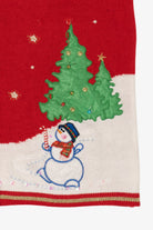 Vintage Red Snowmen In Field Ugly Christmas Vest (2000s)