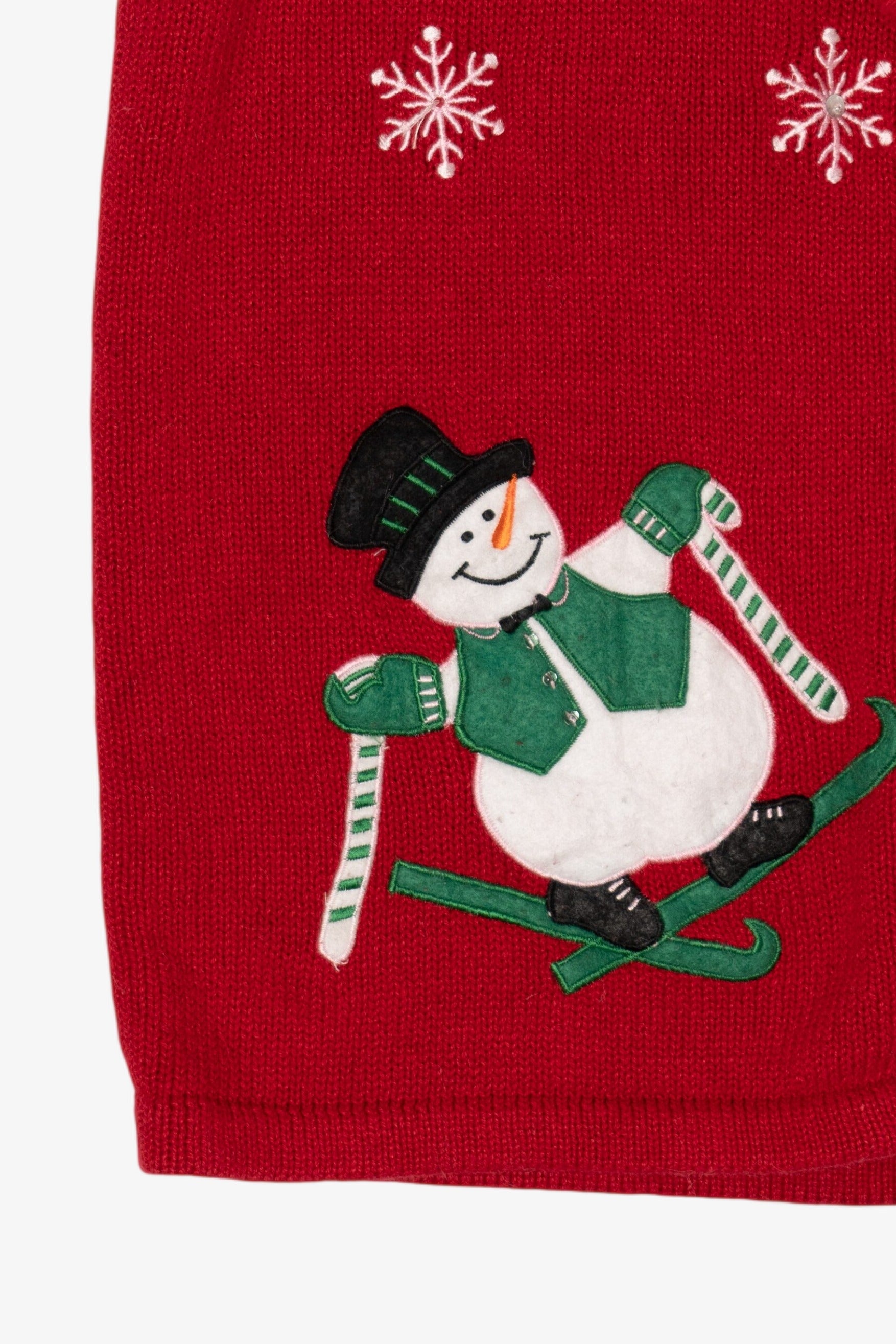 Vintage Red Bobbie Brooks Snowmen Ugly Christmas Vest (1990s)
