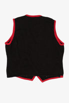 Vintage Black Kathie Lee Poinsettias And Bells Ugly Christmas Vest (1990s)