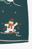 Vintage Dark Green White Stag Snowmen Ugly Christmas Vest (2000s)