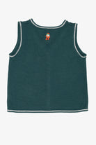 Vintage Dark Green White Stag Snowmen Ugly Christmas Vest (2000s)