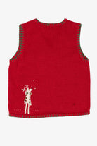 Vintage Red Kim Rogers Reindeer Ugly Christmas Vest (2000s)