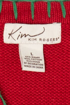 Vintage Red Kim Rogers Reindeer Ugly Christmas Vest (2000s)