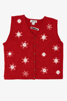 Vintage Red Croft & Barrow Snowflakes Ugly Christmas Vest (2000s)