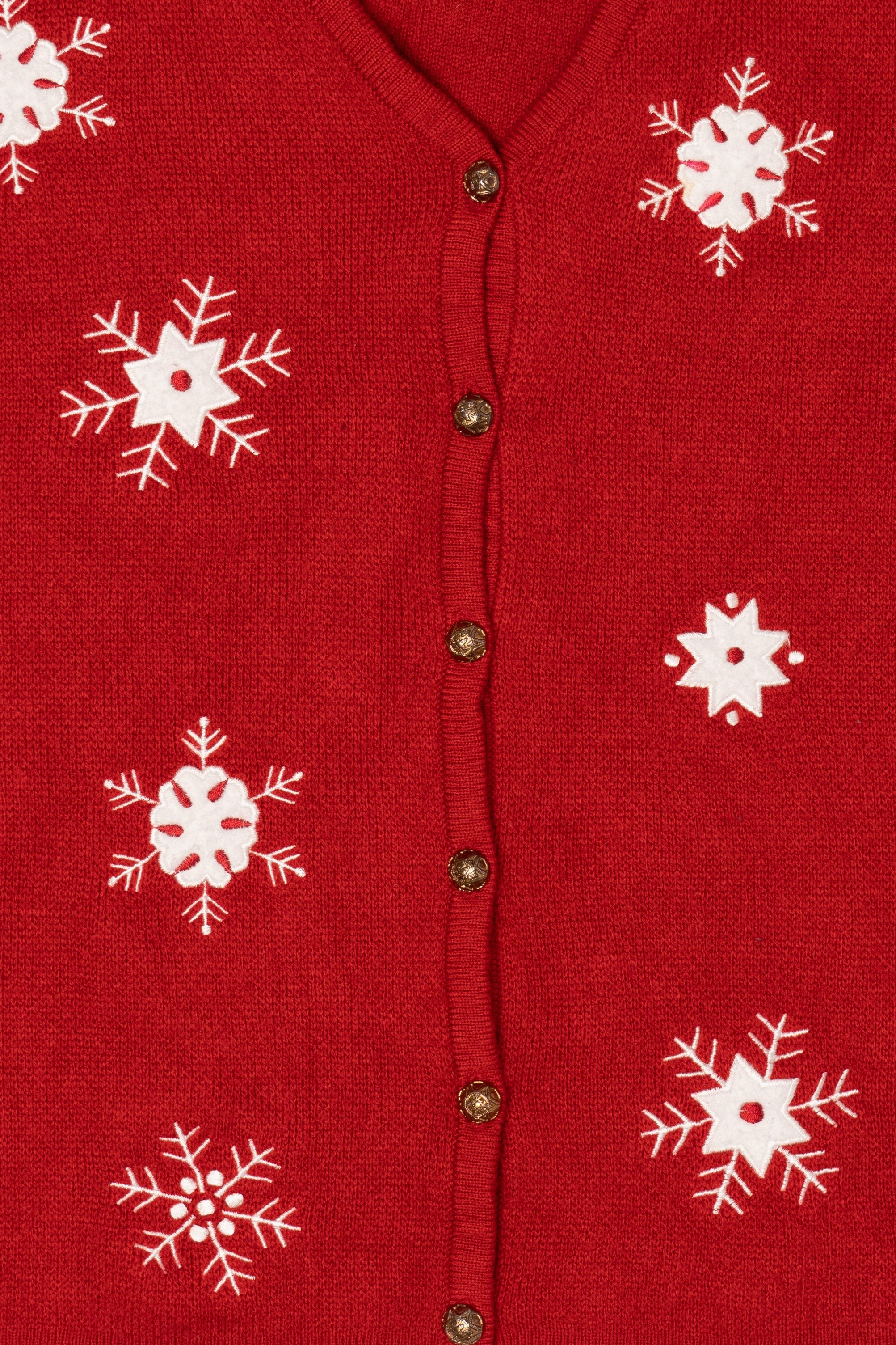 Vintage Red Croft & Barrow Snowflakes Ugly Christmas Vest (2000s)